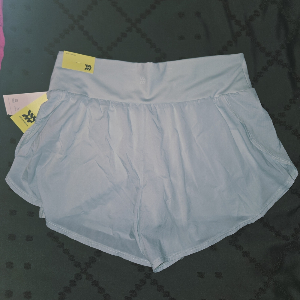 BNWT Women's Sky Blue Light Mint Flowy Athletic Shorts, Large